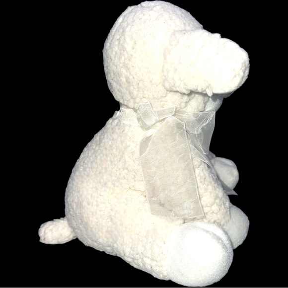 Costco Little Miracles Cuddle Up Lamb Sheep Cream Plush Baby White Bow Tie 10” - Picture 4 of 7